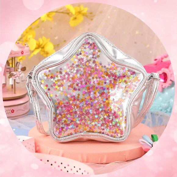 Stylish Toddler Purse for Girls - Adorable Mini Crossbody Bag in Star Design - Picture 4 of 8